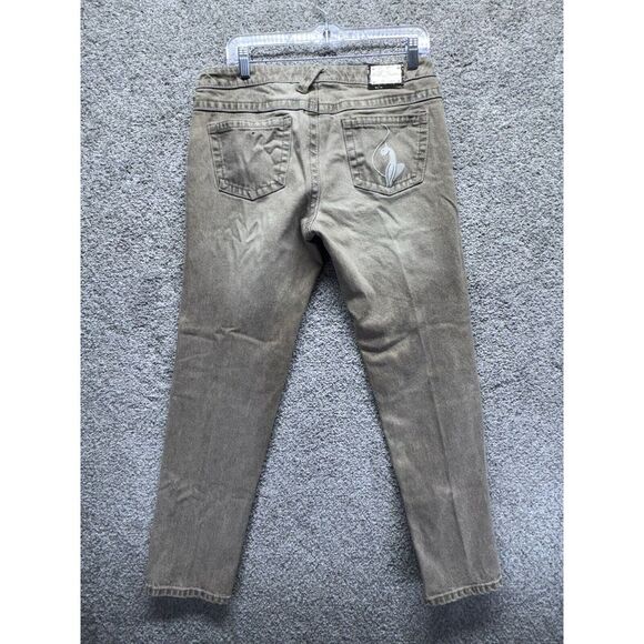 Vintage Baby Phat‎ Women's Denim Jeans Brown Size 9 (32x29) Embroidered Cat VTG - Picture 1 of 16